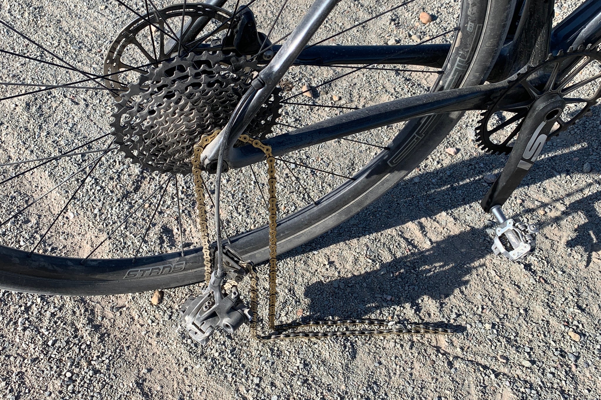 Broken rear derailleur stranded