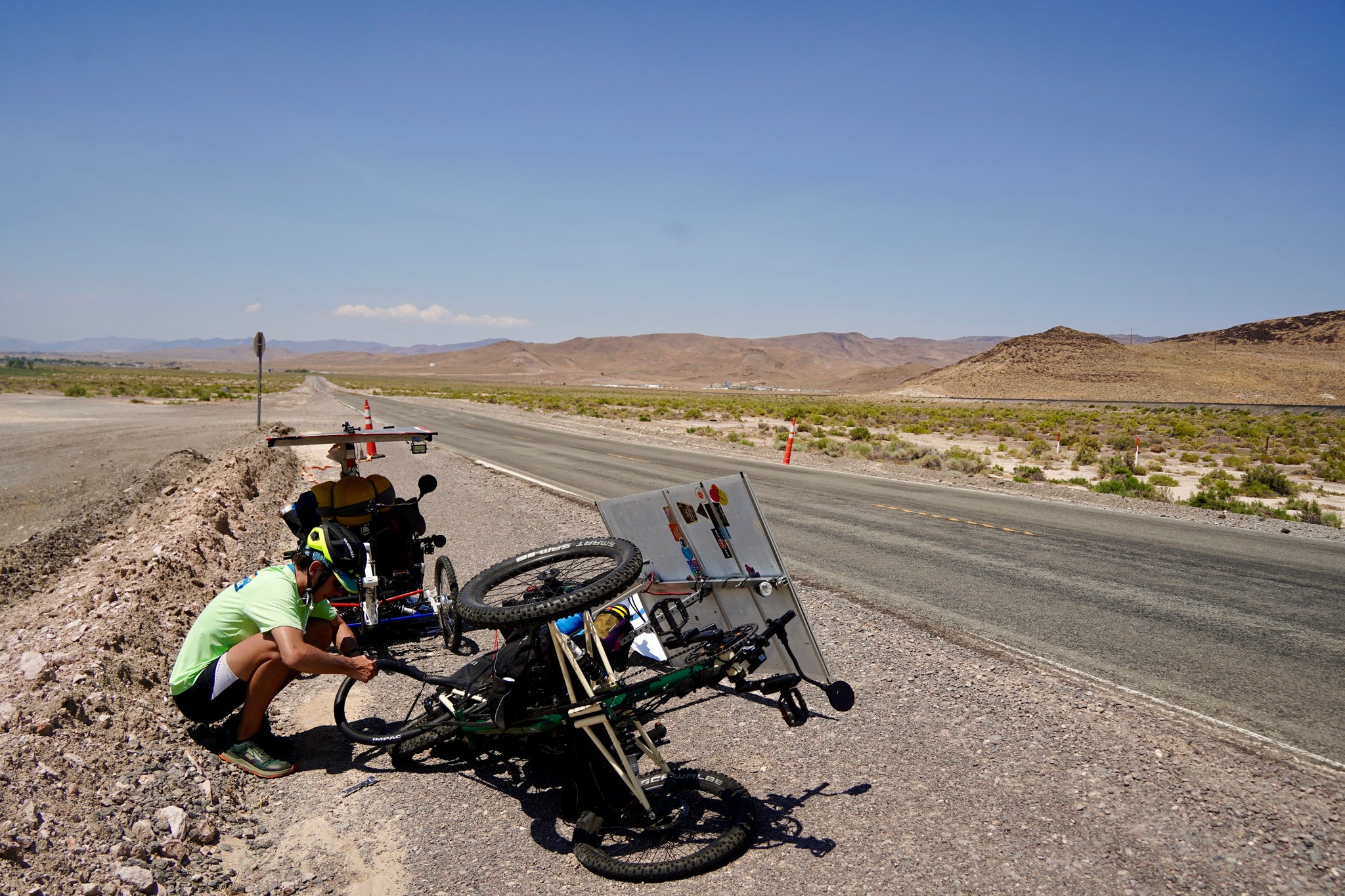 Recumbent trike puncture repair