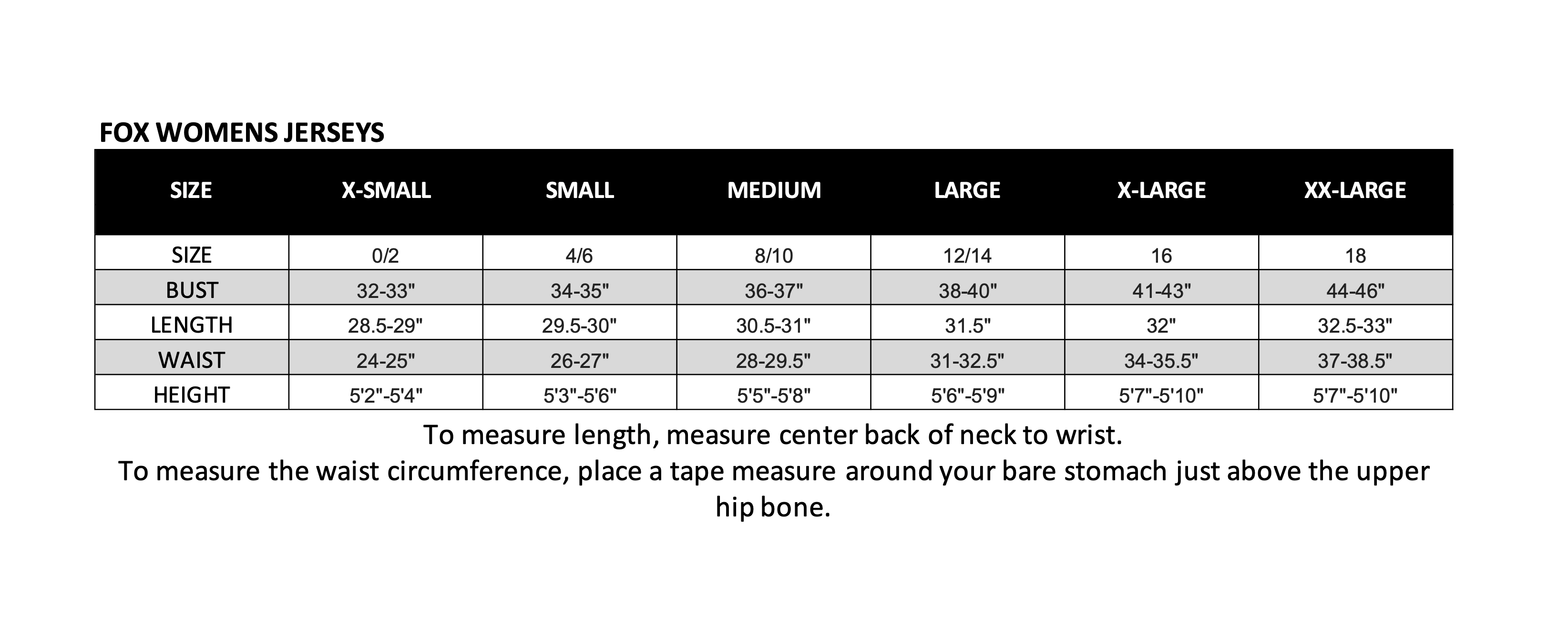 Sizing Guide - please contact Ride guides for assistance