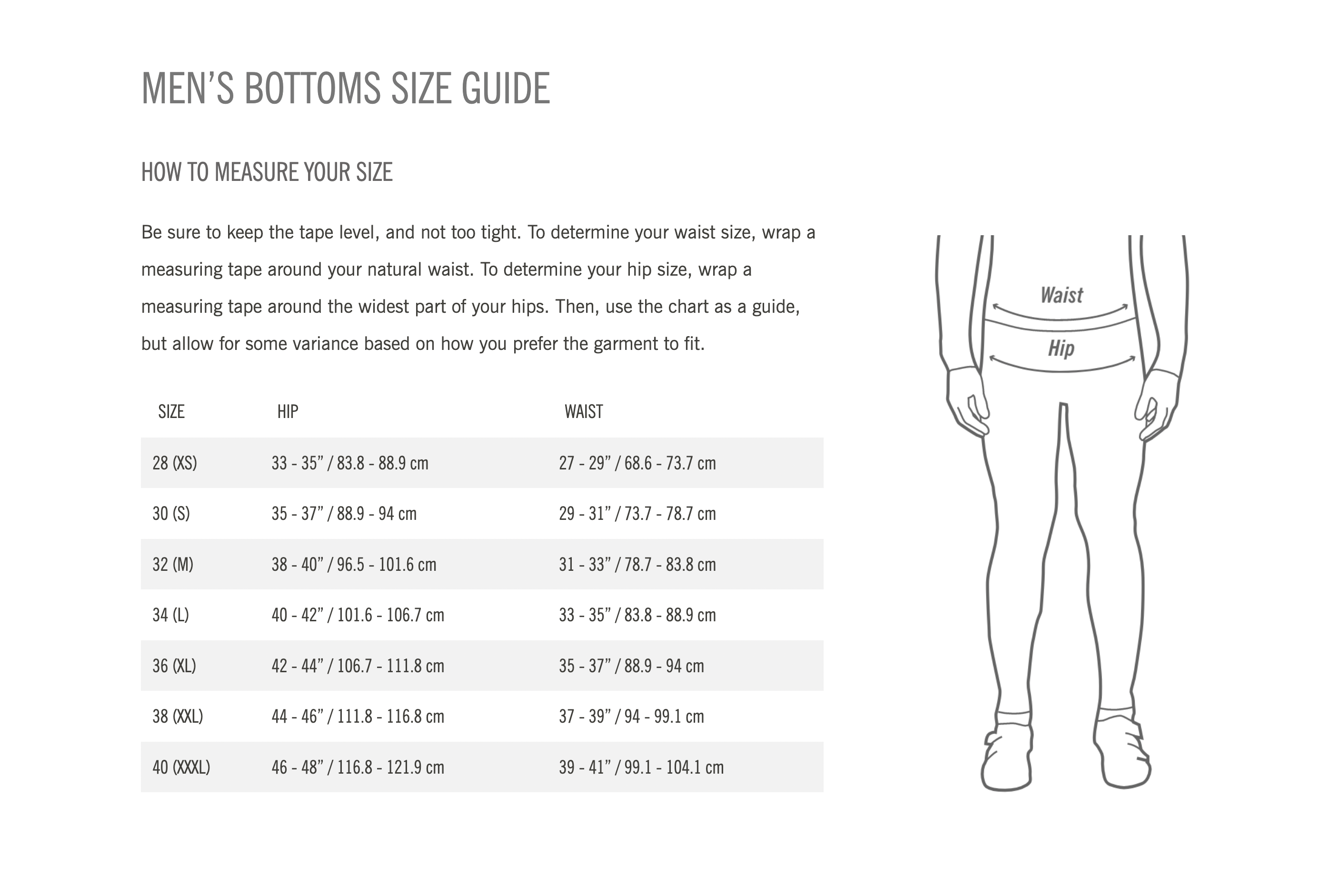 Sizing Guide - please contact Ride guides for assistance