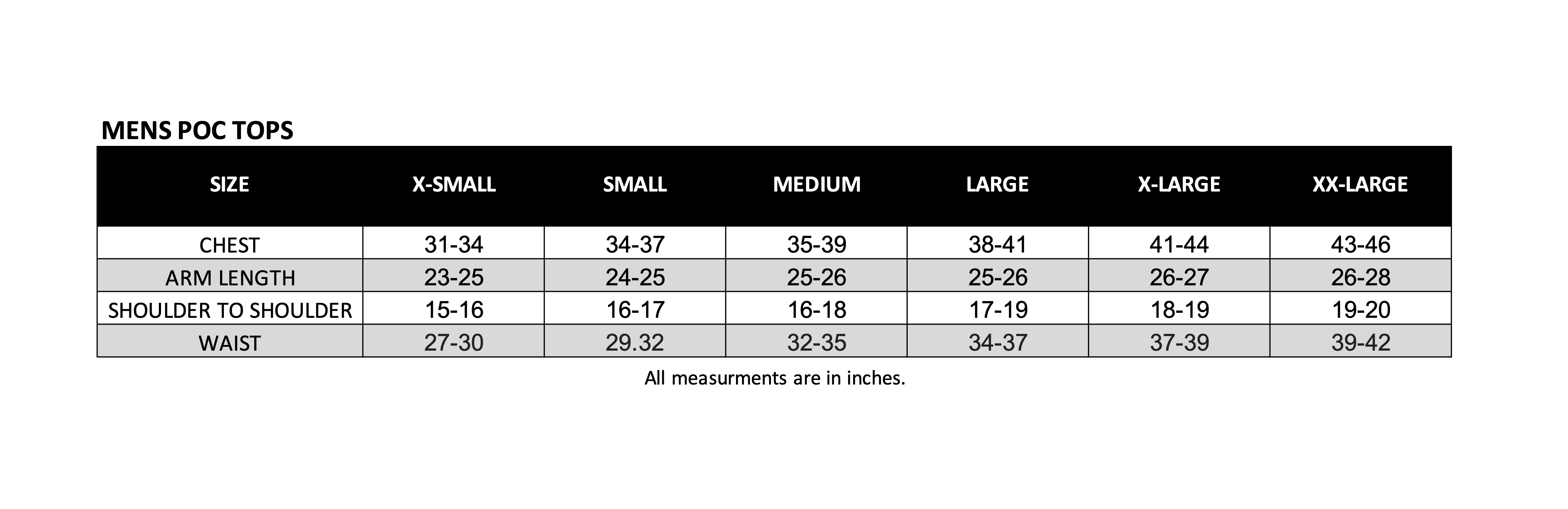 Sizing Guide - please contact Ride guides for assistance