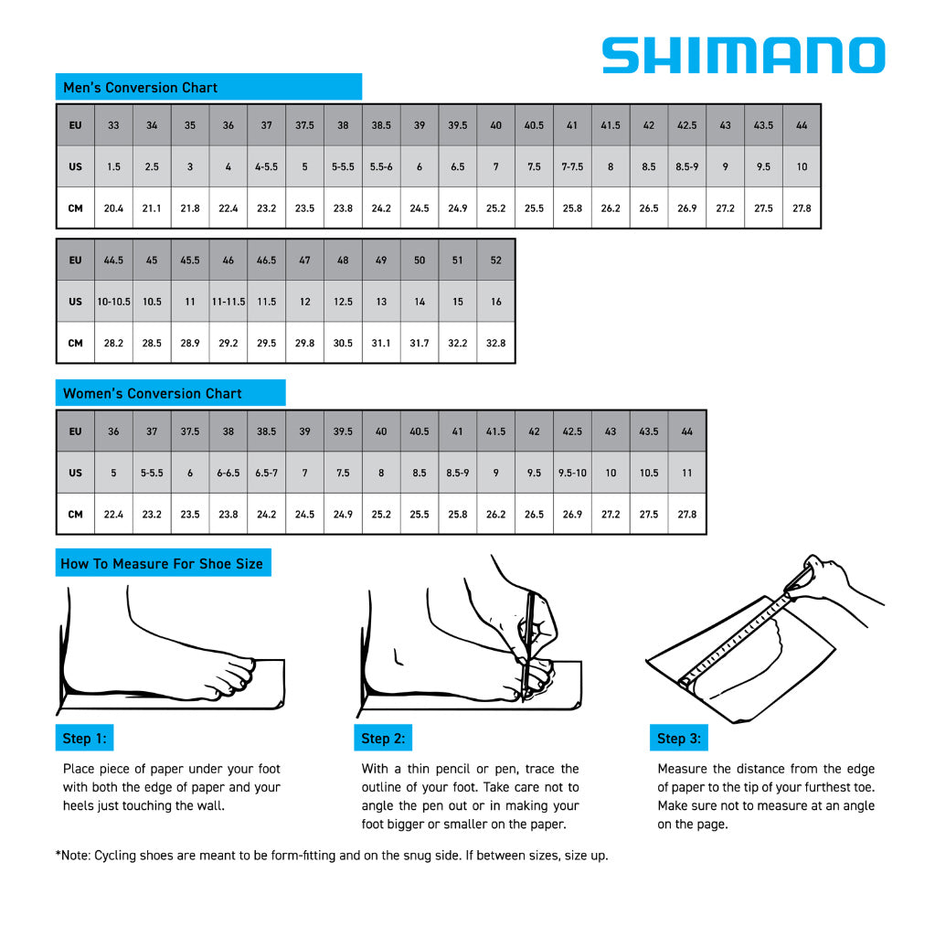 Sizing Guide - please contact Ride guides for assistance