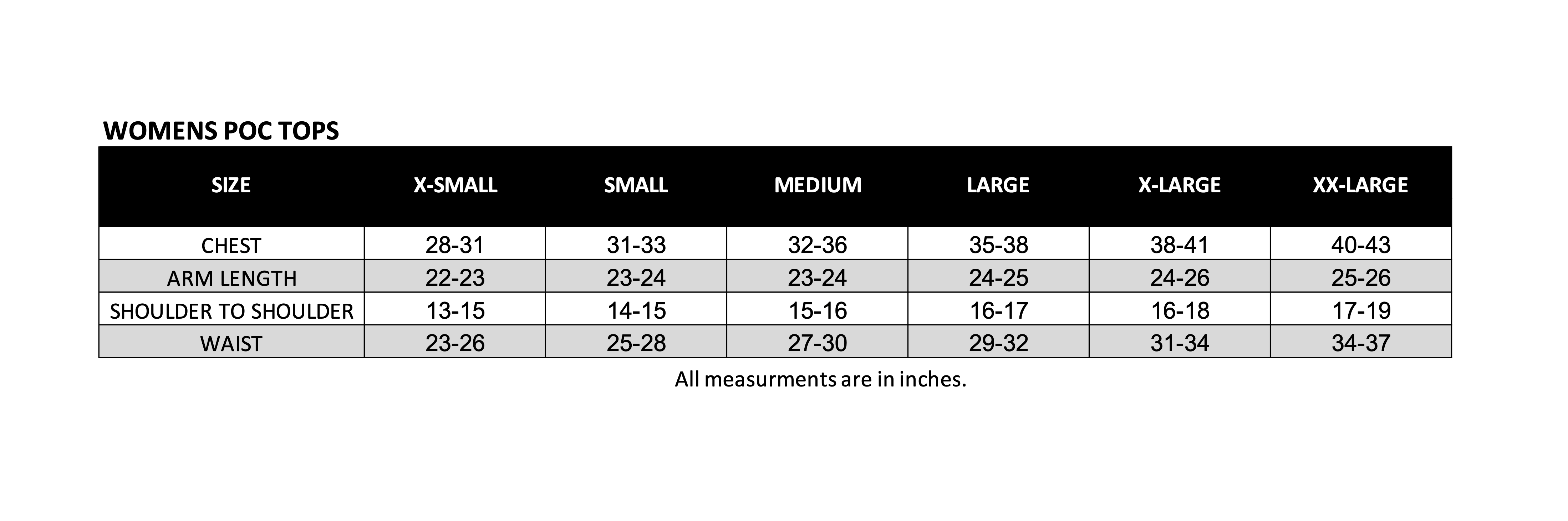 Sizing Guide - please contact Ride guides for assistance