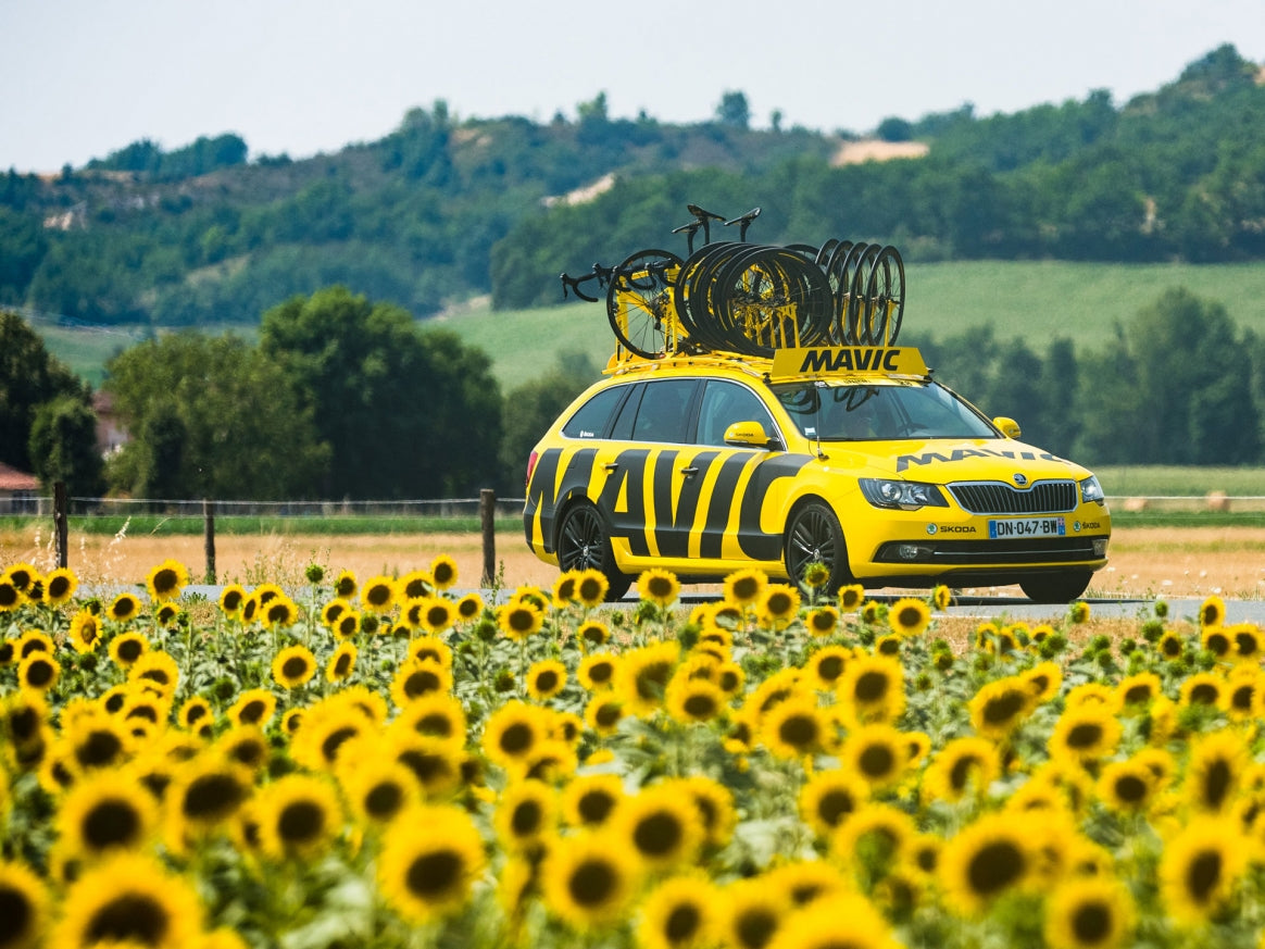 Mavic wheels neutral service car spare bikes tour de france