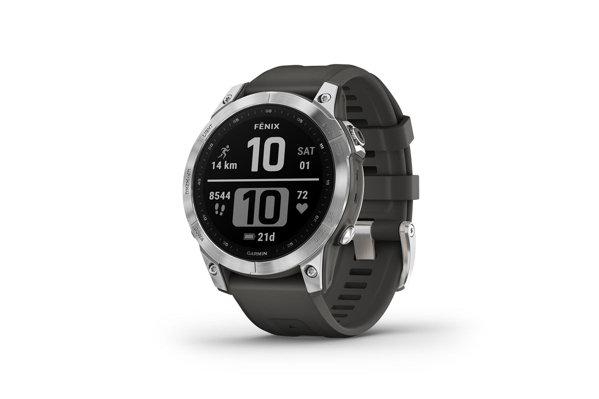 Garmin Fenix 7 Smartwatch Silver Graphite Band | The Pro's Closet