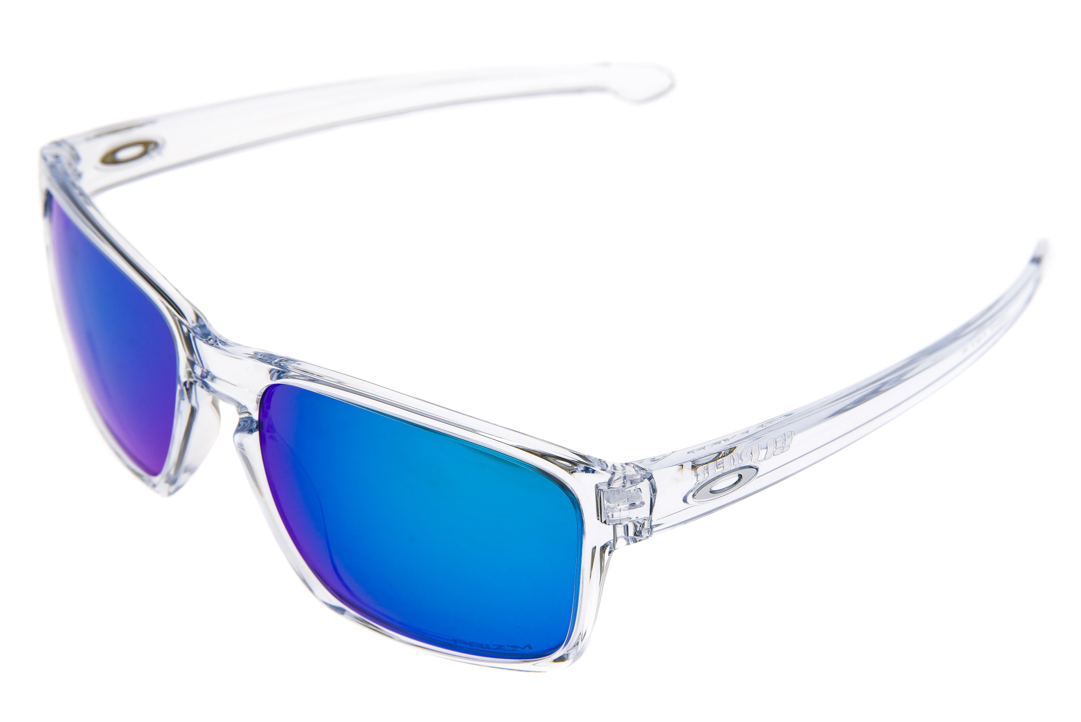 Oakley Sliver Sunglasses Clear Frame Prizm Sapph | The Pro's Closet