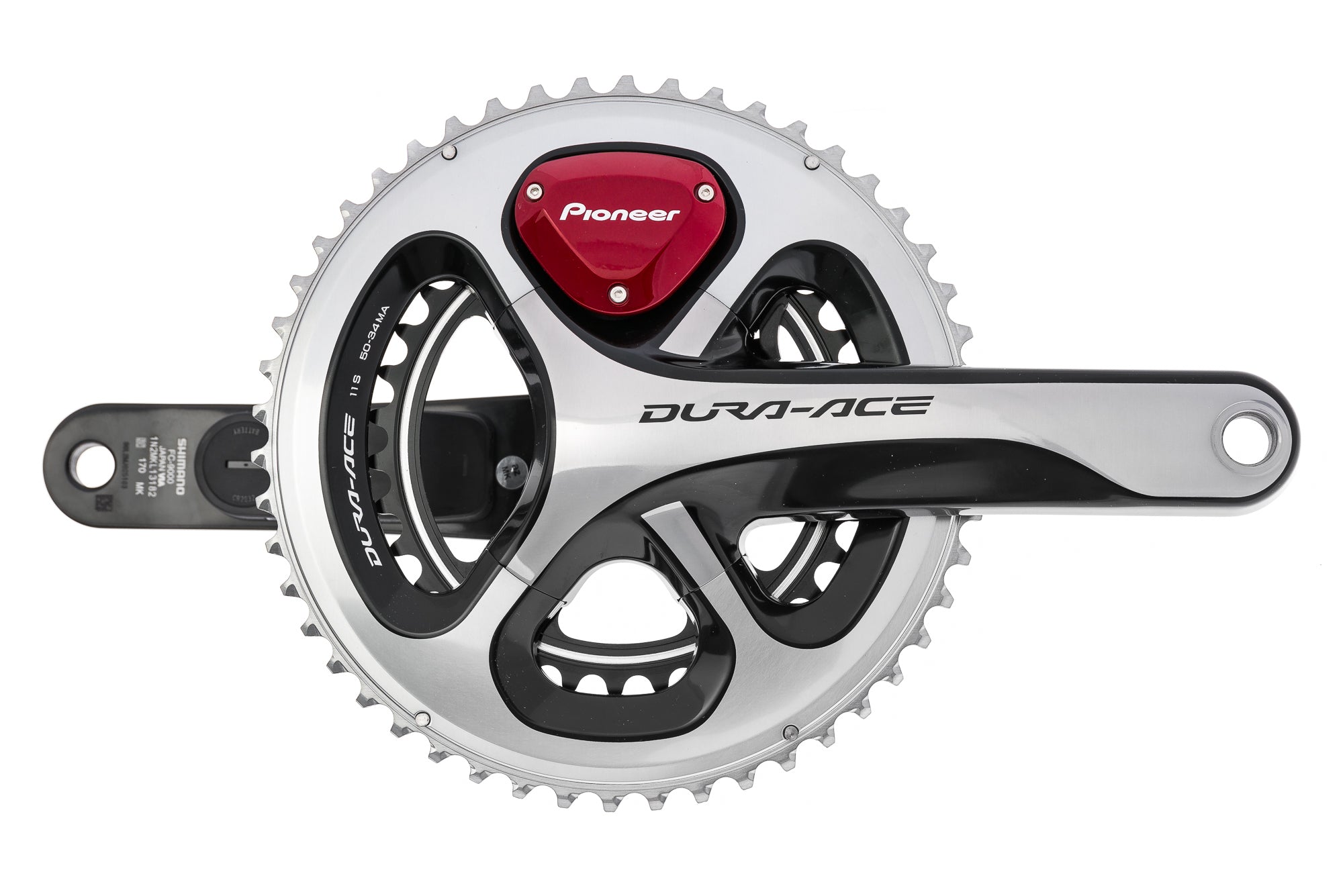 Pioneer Shimano Dura-Ace FC-9000 Dual Leg Power Meter Crank Set 11 Speed  172.5mm 53/39T Hollowtech II 110mm BCD