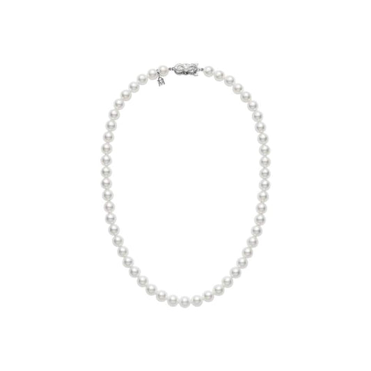 Akoya Cultured Pearl Graduated Strand Necklace with Diamond