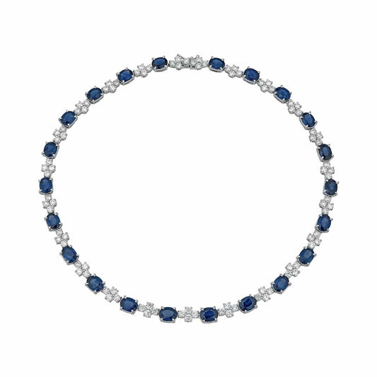 Blue Sapphire Link Necklace – Graziela Gems