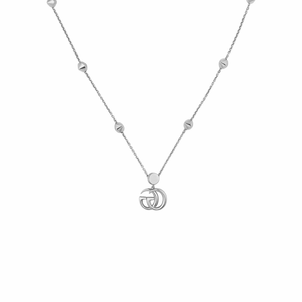 Mother of Pearl & Blue Topaz Double G Necklace — Diamond Cellar
