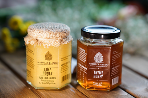 two jars of honey lime and thyme