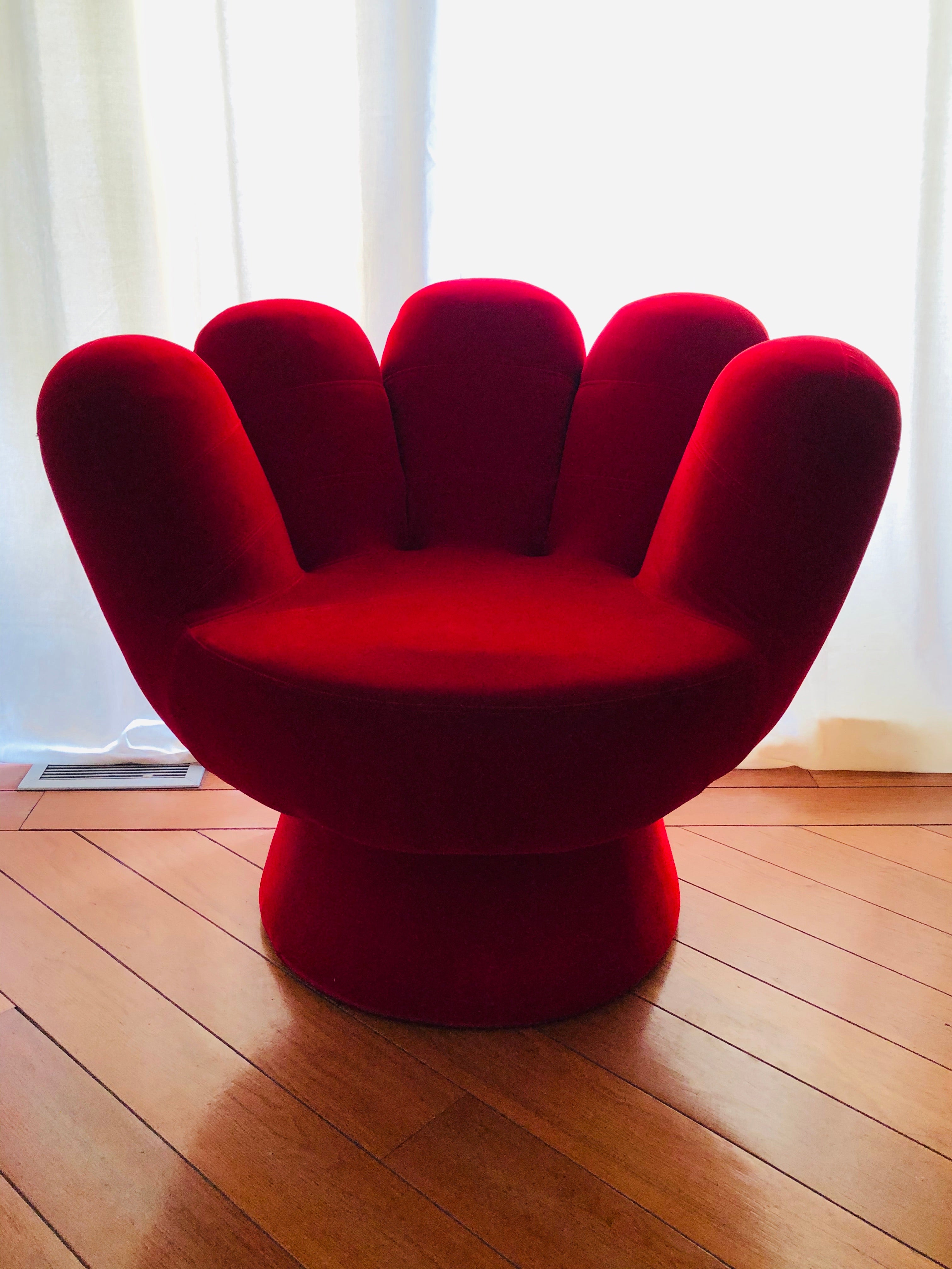 vintage red hand chair – the thriftocrat