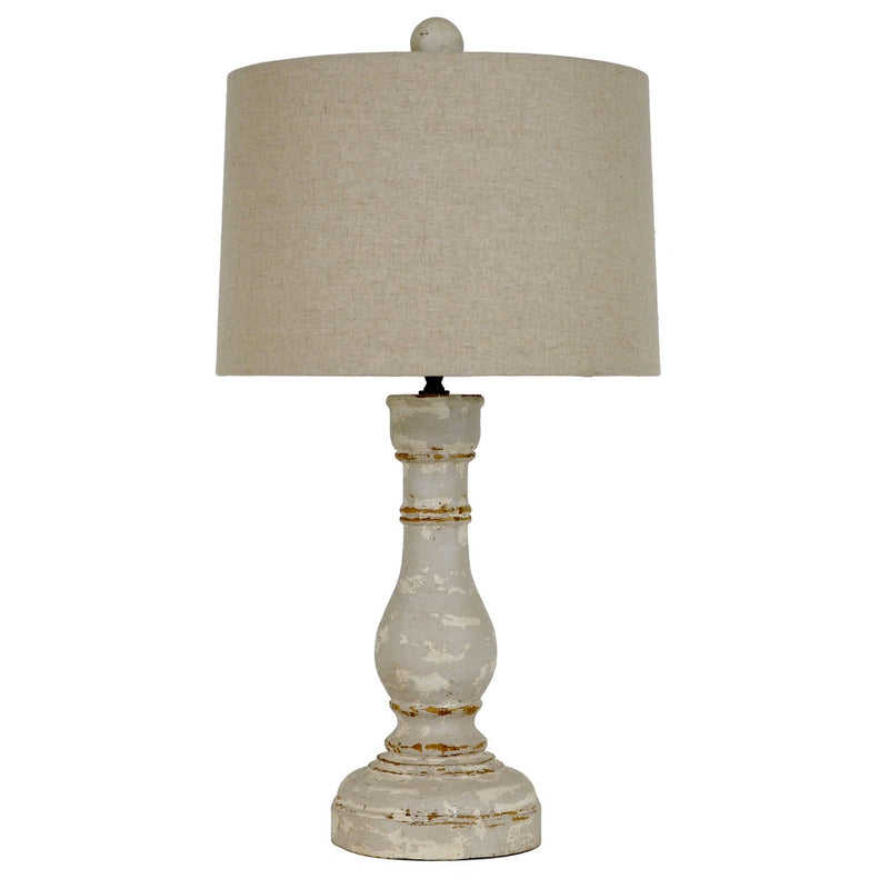 white distressed wood table lamp