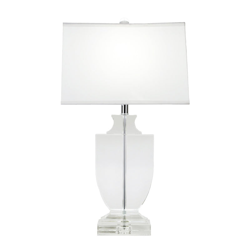 white and crystal table lamp