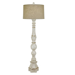 distressed wood floor lamp