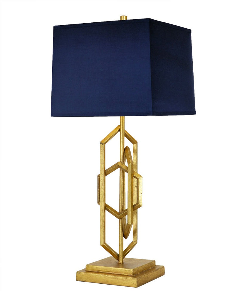 navy and gold desk lamp