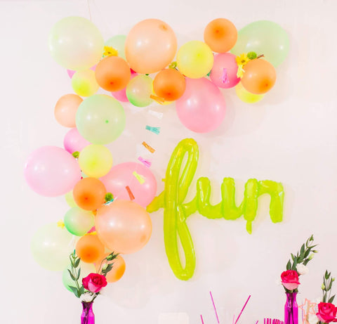 neon balloon garland