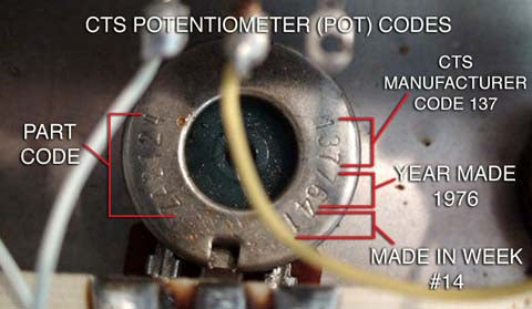 CTS pot date codes guitar