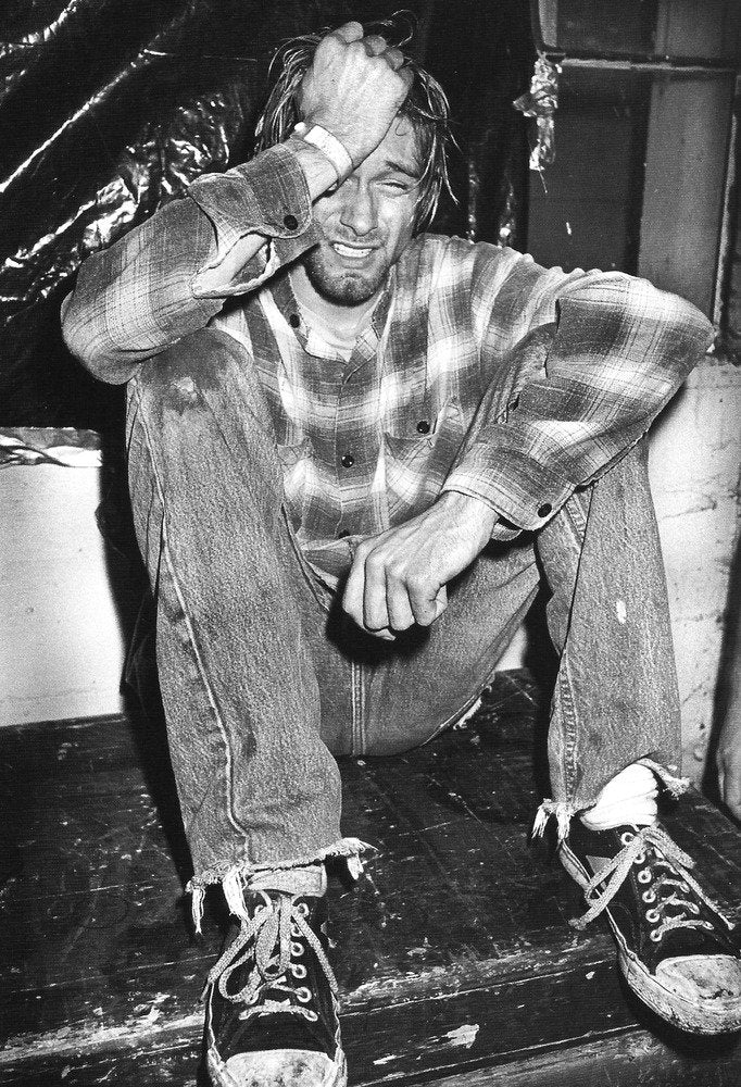 kurt cobain crying after gig