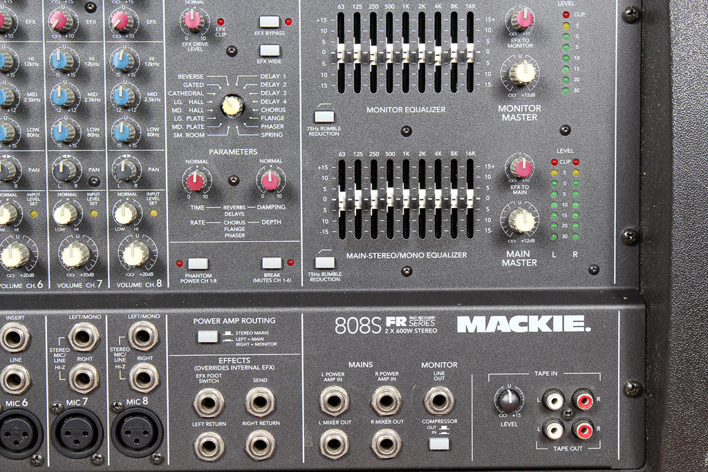 MACKIE 808S STEREO -- RARE "Made in USA" 1200W Powered PA Mixer Board