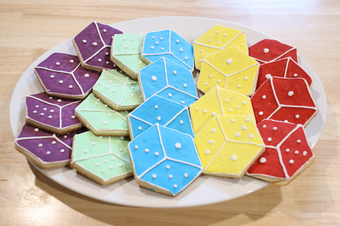 Sagrada-themed sugar cookies