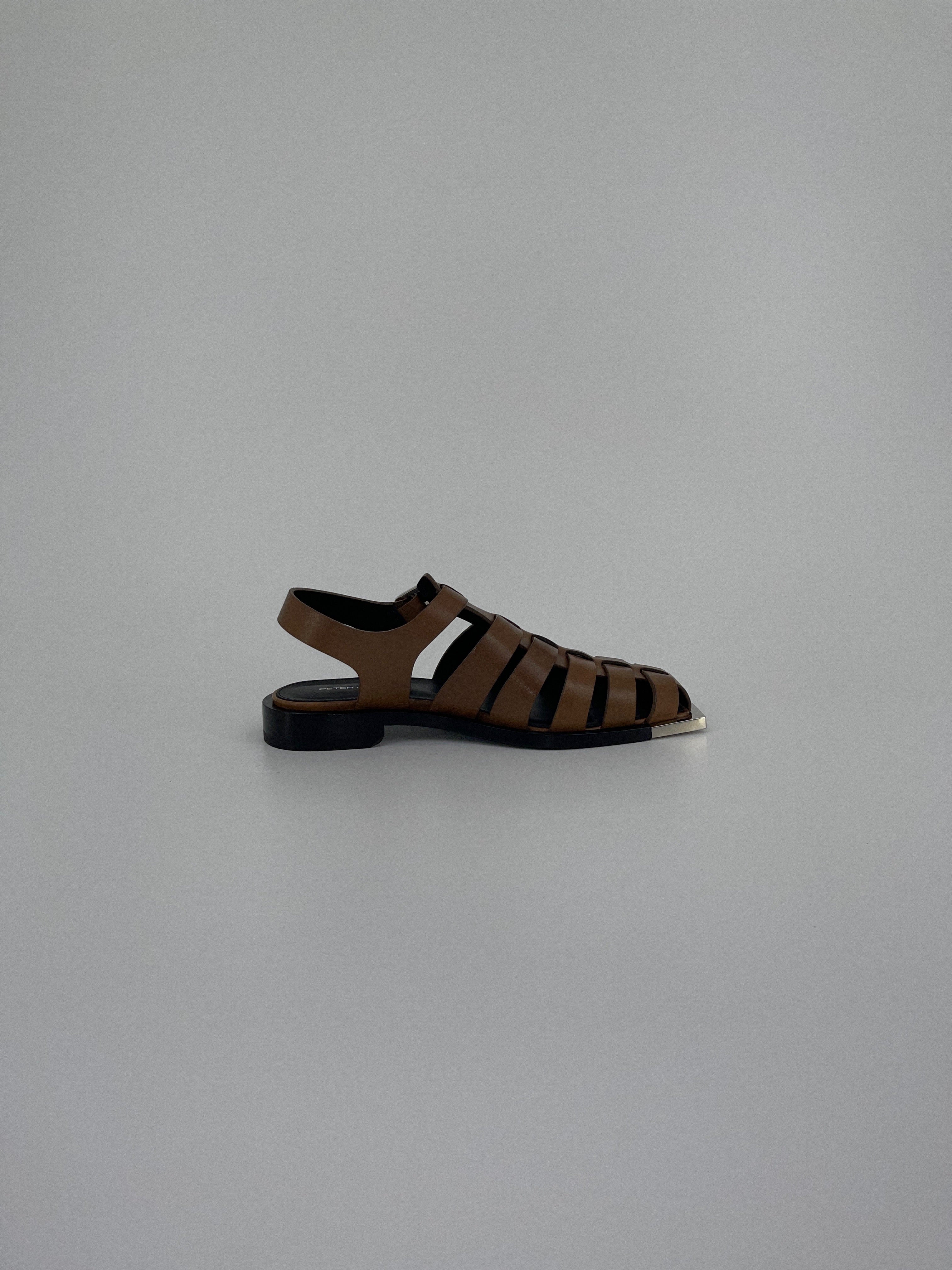 BROWN EVERYDAY SANDAL WITH METAL TIP