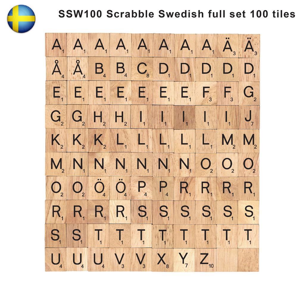 Swedish Language Wooden Letters Tiles Complete Set 100 Pcs Bsiribiz