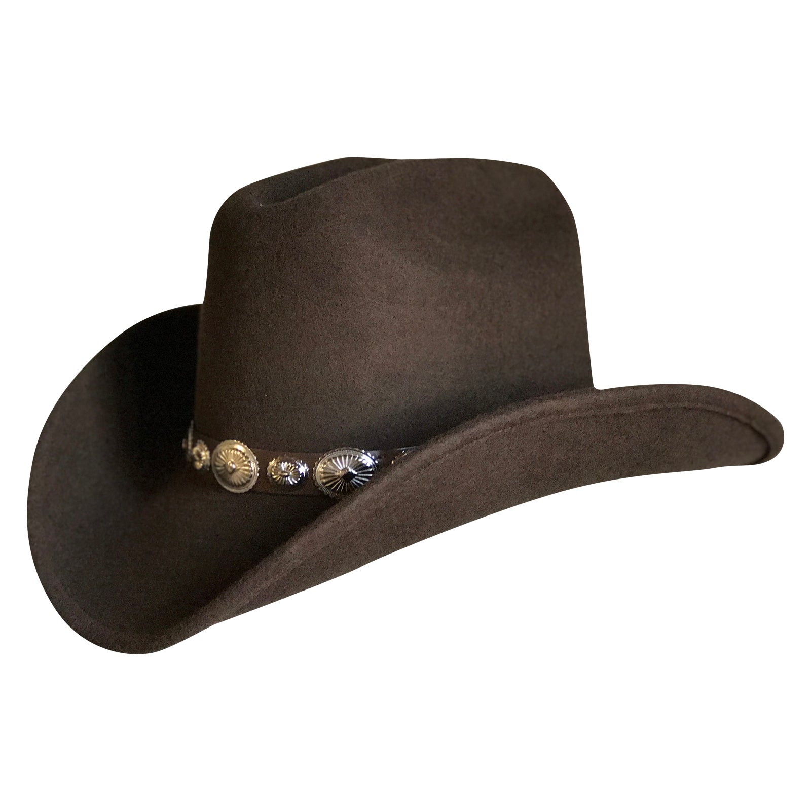 Rockmount Crushable Brown Felt Concho Western Cowboy Hat