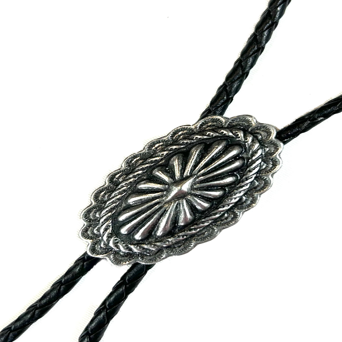 Double S - Men's Oval Flower Concho Bolo Tie - Murdoch's