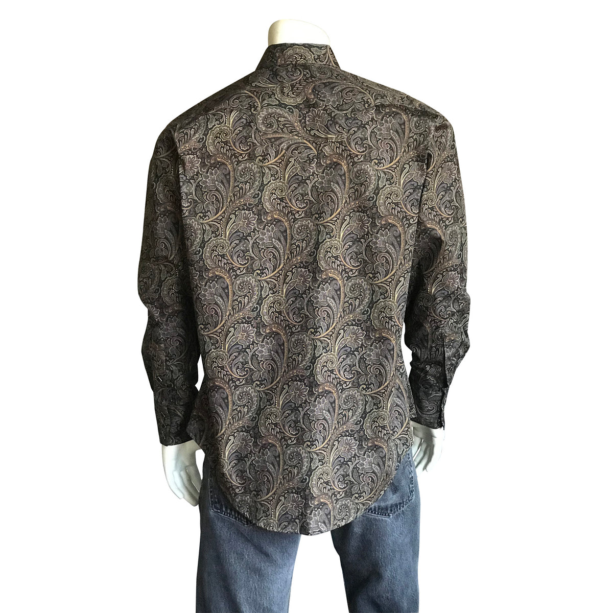 Navy Paisley Print Jersey Shirt