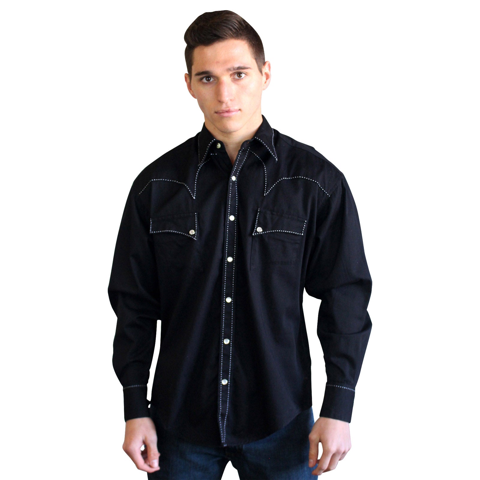 Rockmount Men's Classic Stonewash Denim Western Shirt