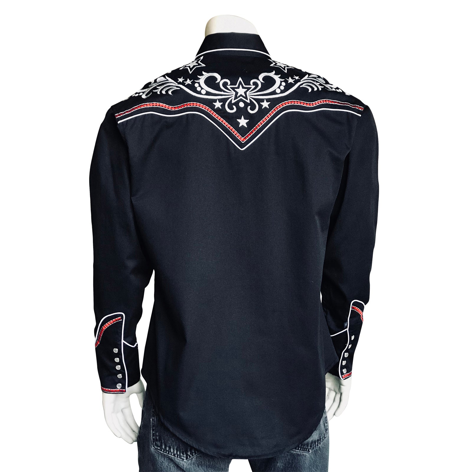 Rockmount Men's Skull & Rose Vintage Embroidered Western Shirt