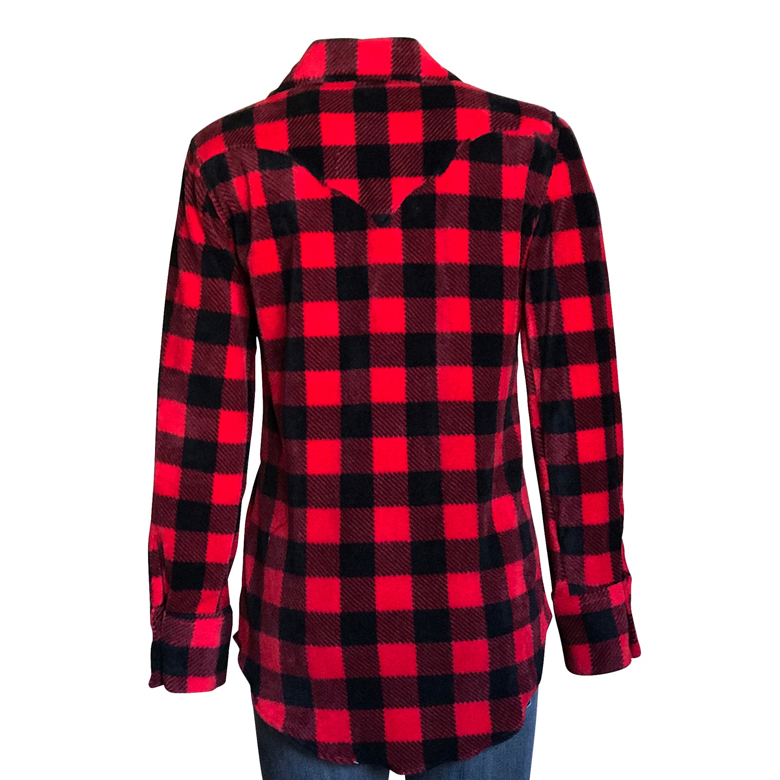 Rockmount Women's Red & Black Buffalo Check Fleece Western Shirt