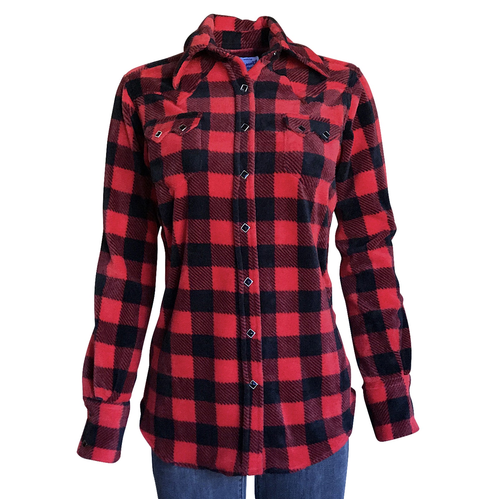 Rockmount Women's Red & Black Buffalo Check Fleece Western Shirt