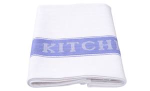 white with royal clue side stripes kitchen tea towel