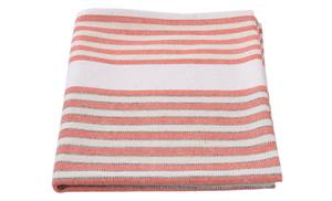 white and red stripped tea towel