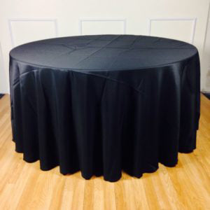 Full Drop black round tablecloth