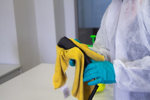 Deep cleaning items with a microfibre cloth