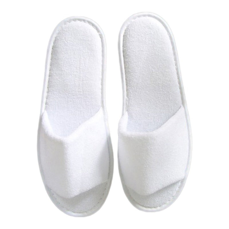 white slippers open toe