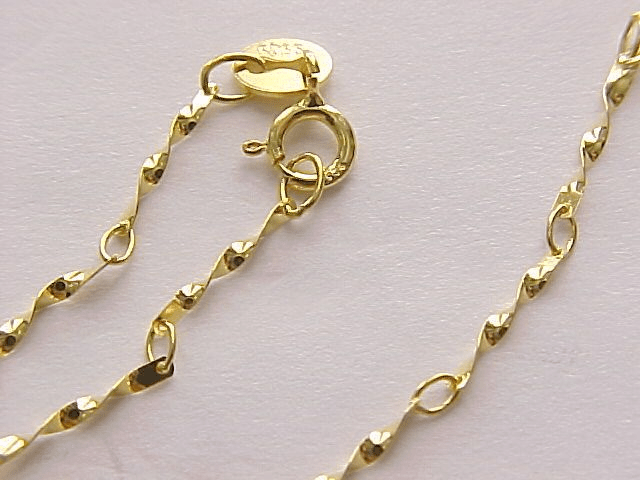 DAZZLING YELLOW GOLD PLATED PURE 925 ITALY STERLING SILVER NECKLACE-24  Inches | Wholesalekings.com