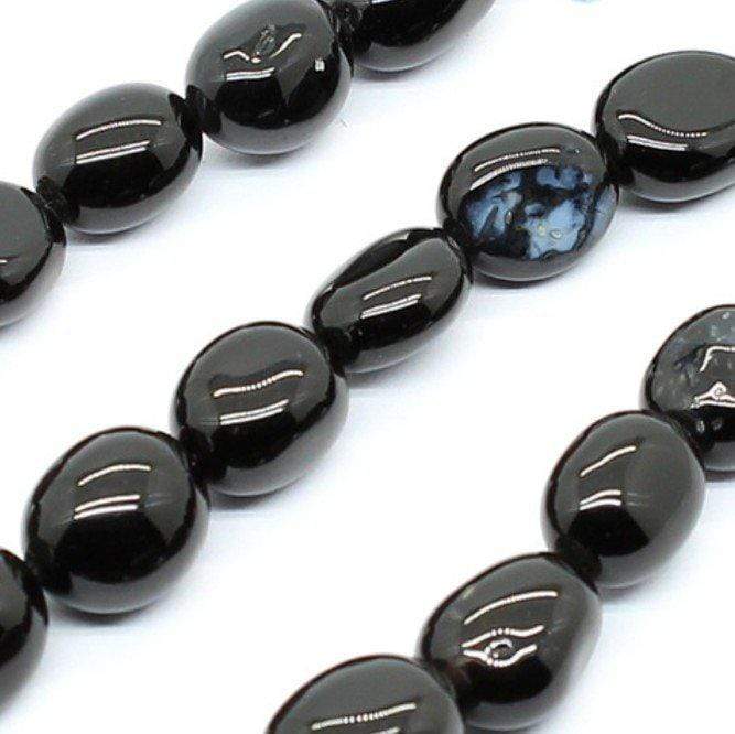 Natural Black Agate 6-8mm Free-form Beads Single Strand for DIY Jewelry |  Wholesalekings.com