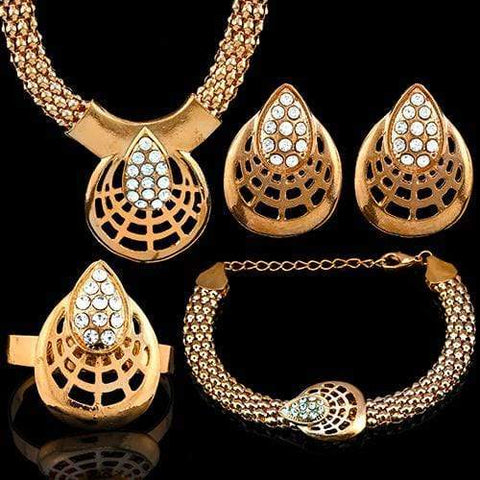 US 14KT Yellow Gold-Plated Fashion Jewelry Set | Wholesalekings.com