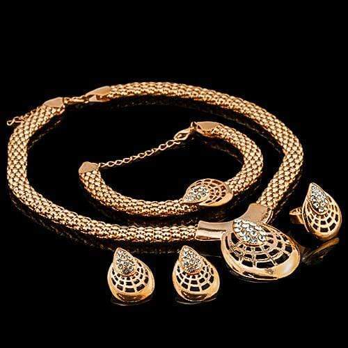 US 14KT Yellow Gold-Plated Fashion Jewelry Set | Wholesalekings.com