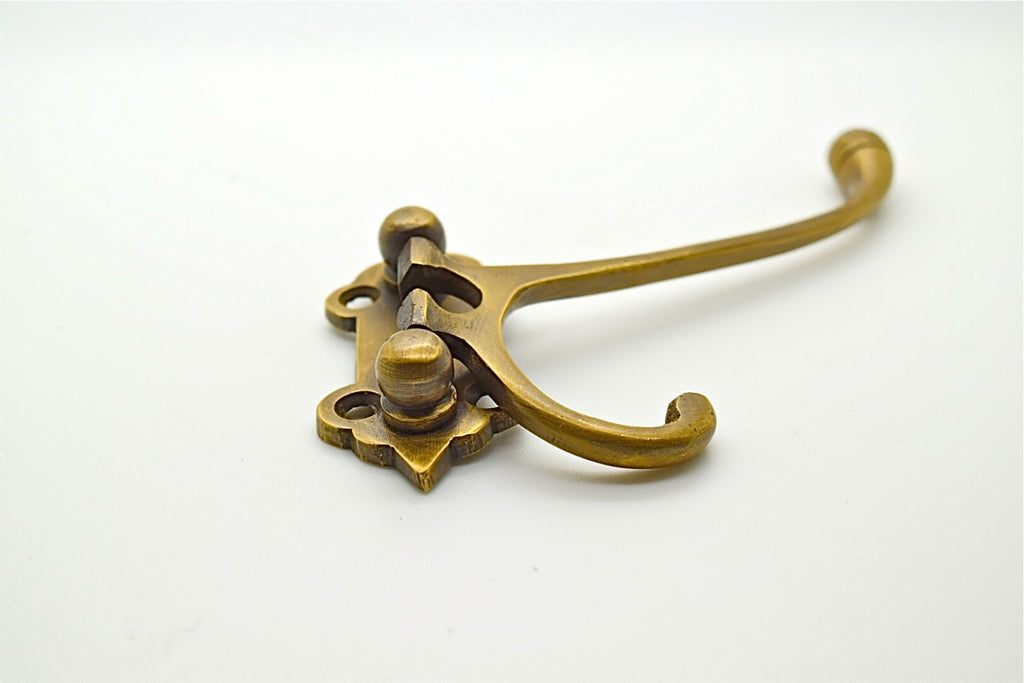 Classic Solid Brass Coat Hook In In Antique-By-Hand