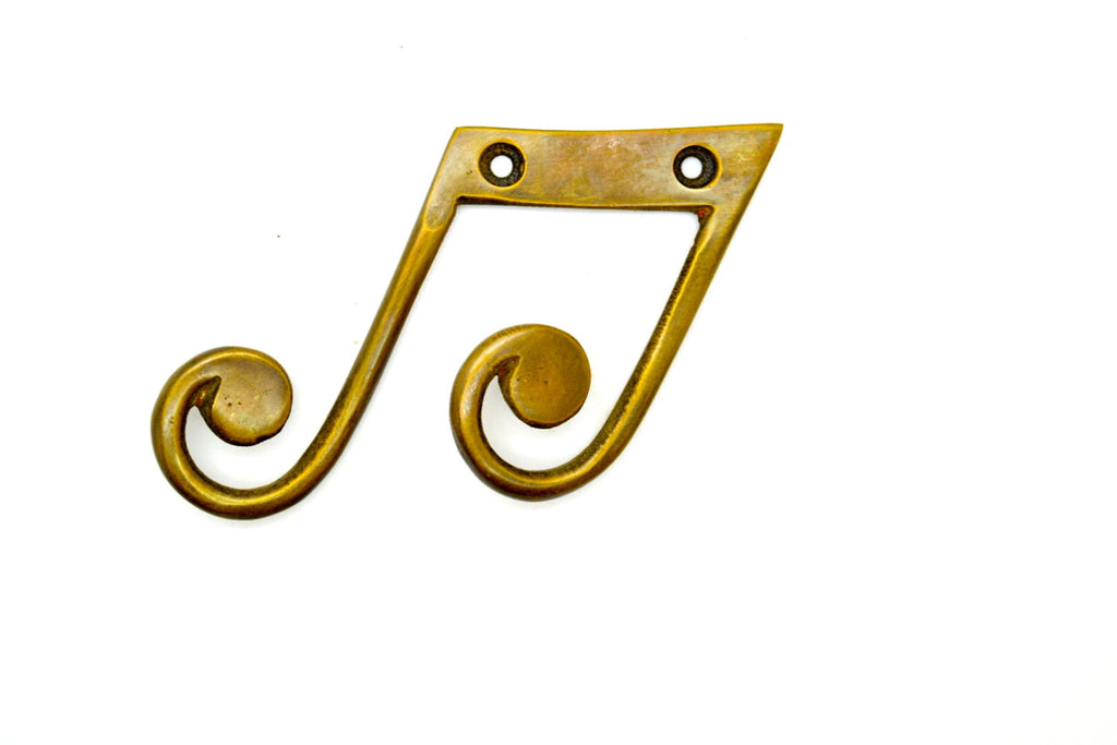 Brass Wall Hook Musical Gift Idea Towel Bathroom Hook Clothes Coat Hook Cupboard Wall Hook Cabinet Hardware Musician Gifts The Foundryman