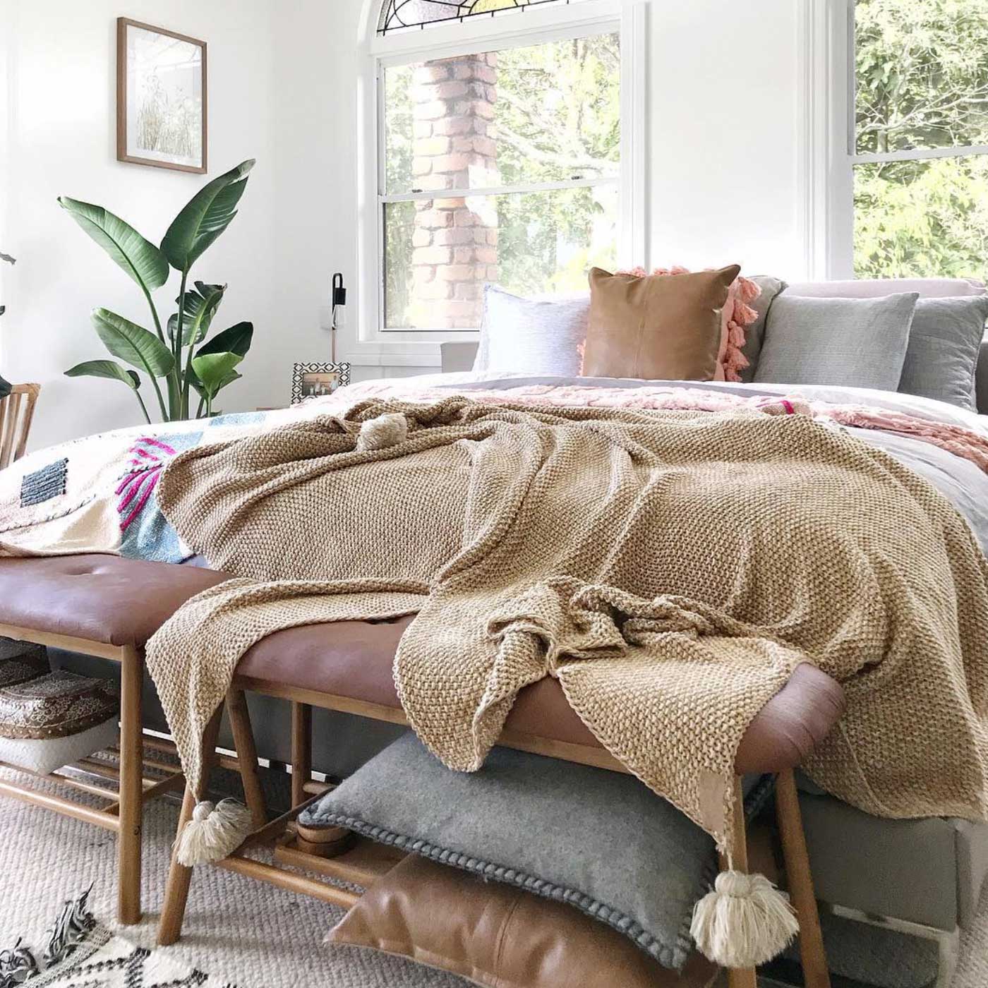 Tassel Throw Blanket Deluxe Brown Seeya Collection Seeyacollection