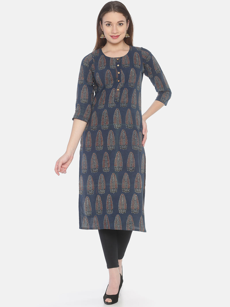 Buy Online Ajrakh Kurtis at Best Prices – Weaves of Tradition