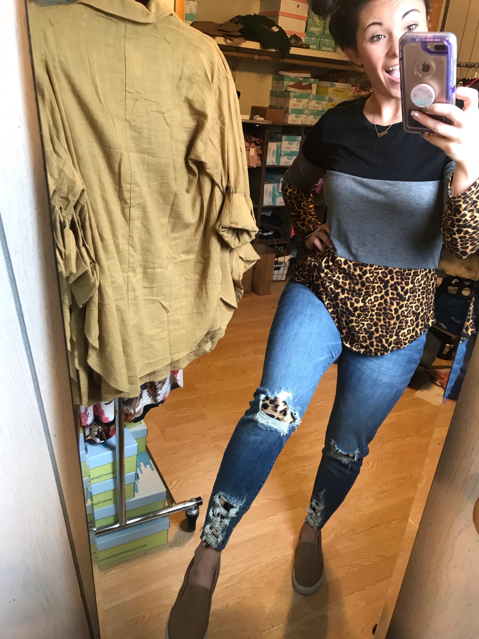 leopard print kancan jeans