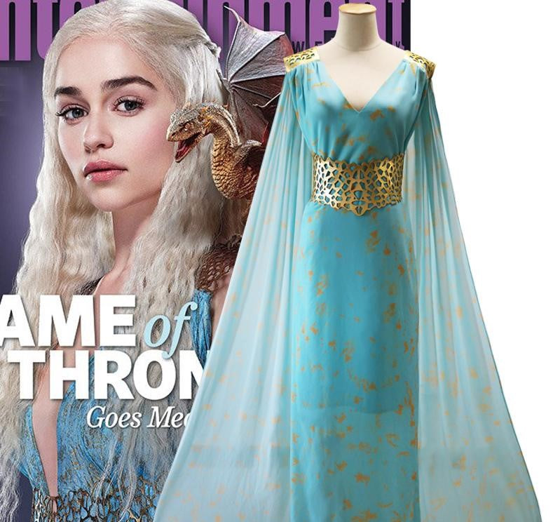 Game Of Thrones Season 2 Daenerys Targaryen Blue Dress Costume Mateoffers Com