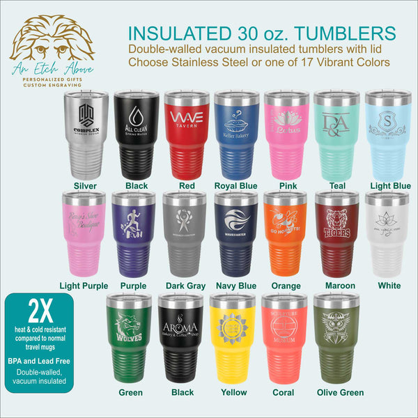 Personalized 30 oz. Vacuum Insulated Stainless Steel Tumblers